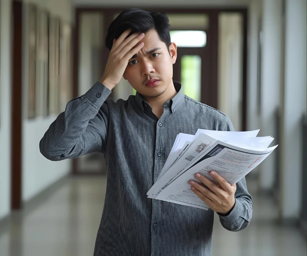 Mahasiswa pusing mengerjakan tesis